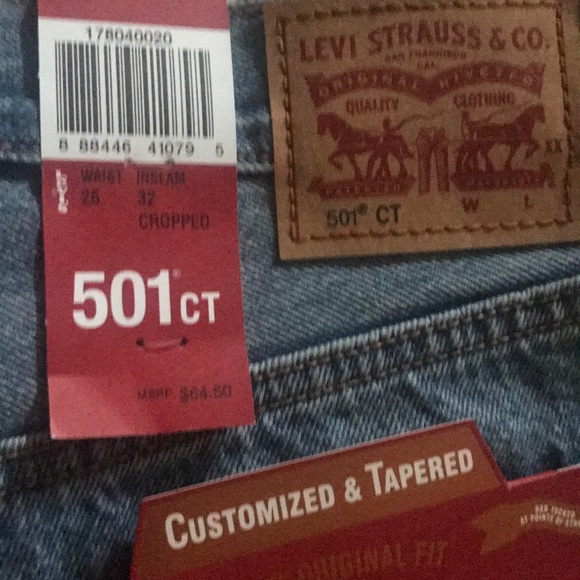 Levi's 501 CT BF Jeans Sz26 Ins32 100% Cotton - Picture 5 of 6